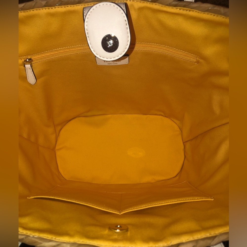 *NWT-Kate Spade-Honey Bee π Straw/Leather Tote, Lg Wallet & Card Holder-807: - Picture 9 of 16